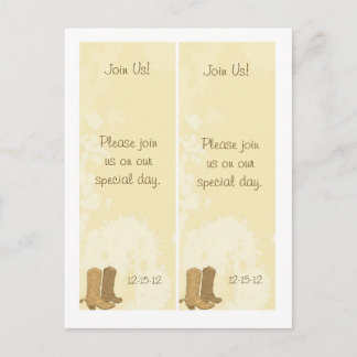 Cartão Postal De Anúncio 2 Casamento de Cowboy Salvar Data Marcador