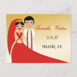 Cartão Postal De Anúncio 311 Noiva e Noivo indianos