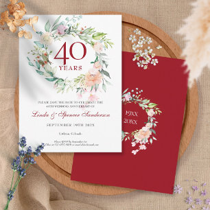 Cartão Postal De Anúncio 40º aniversário de casamento de Ruby Salvar a Da