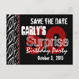 Cartão Postal De Anúncio 50ª surpresa Salve a data moderna preto branco ver