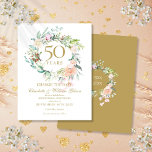 Cartão Postal De Anúncio 50º aniversário de casamento Mudar a data<br><div class="desc">Esta mudança de aniversário de 50 anos de casamento chic botânico, o cartão de data pode ser personalizado com sua informação especial de aniversário de ouro, com uma delicada cor d'água verde verde verde. O reverso apresenta uma garland floral correspondente que enquadra suas datas de aniversário em um texto branco...</div>