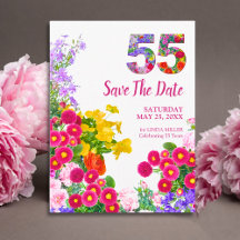 55 anos Floral Modern Salve a data