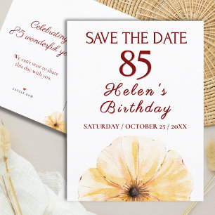 Cartão Postal De Anúncio 85.º Aniversário Floral - Design de Bloom Amarelo