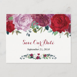 Cartão Postal De Anúncio A Coleção de Casamento Floral Romântico