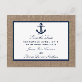 Cartão Postal De Anúncio A Coleção de Casamento na Praia com Âncora da Mari