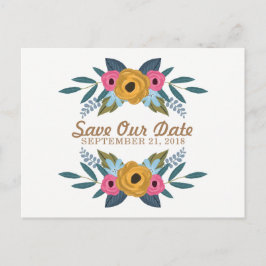 Cartão Postal De Anúncio A Coleção de Casamentos Brancos Floral Wreath