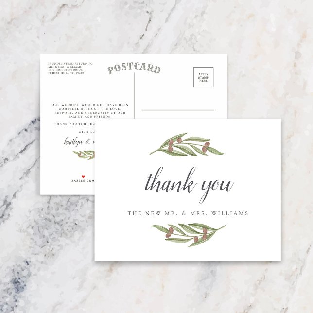 Cartão Postal De Anúncio A Coleção de Casamentos O Ramo de Oliveira (Criador carregado)