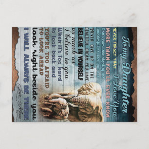 Cartão Postal De Anúncio À Minha Filha Engraçado Presente   Família pres