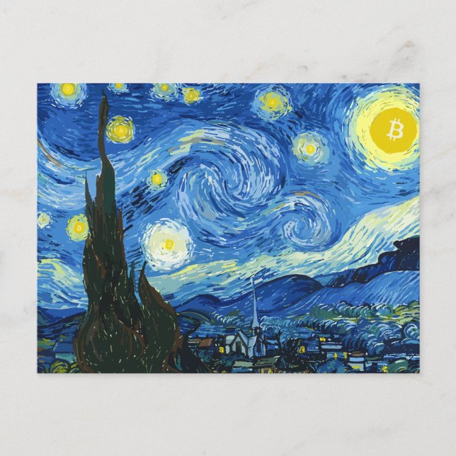 Cartão Postal De Anúncio A Noite da Bitcoiny (Frente)