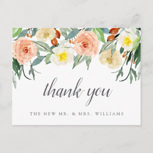 Cartão Postal De Anúncio A Primavera Blossoms Wedding Collection Obrigado