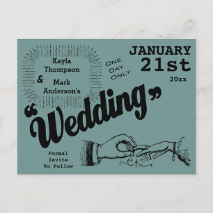 Cartão Postal De Anúncio A Produção Do casamento vintage Salva A Data