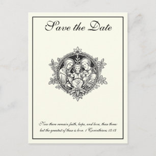 Cartão Postal De Anúncio A Santa Família Católica Ivory SALVOU A DATA