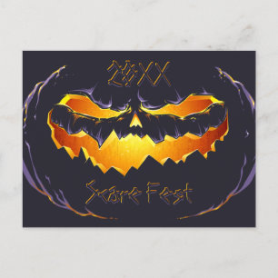 Cartão Postal De Anúncio Abóbora sinistra do Jack O'lantern
