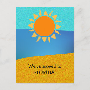 Cartão Postal De Anúncio Abstrato Movemo-nos para o novo endereço da Flór