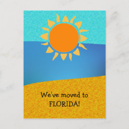Cartão Postal De Anúncio Abstrato Movemo-nos para o novo endereço da Flórid