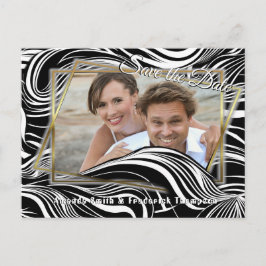 Cartão Postal De Anúncio Abstratos contínuos criativos em preto e branco