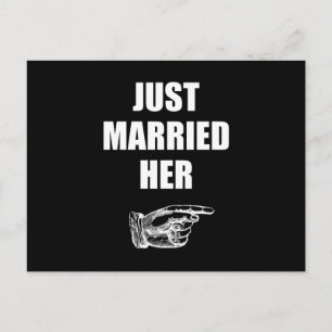 Cartão Postal De Anúncio Acabou de Se Casar