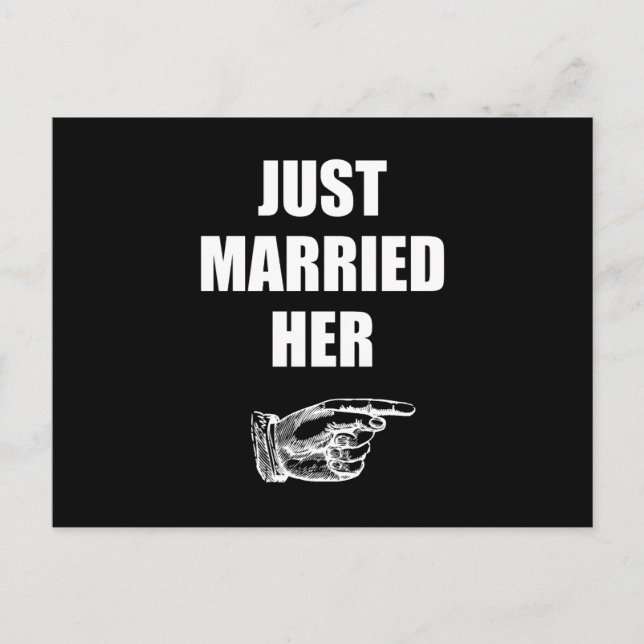 Cartão Postal De Anúncio Acabou de Se Casar (Frente)