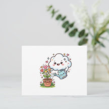 Adesivo Fofo Kawaii Planta Gentileza Nuvem e FStic