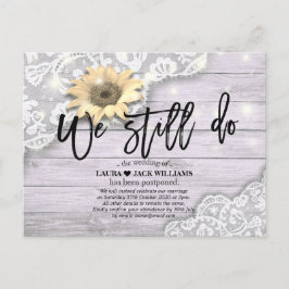 Cartão Postal De Anúncio Adiamento De Casamento Ainda Fazemos Raça Girassói