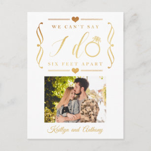 Cartão Postal De Anúncio Adiamento de Casamento de Seis Pés à Parte Mudan