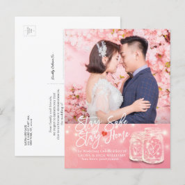 Cartão Postal De Anúncio Adiamento de casamento Fique em casa e mantenha-se