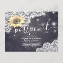 Cartão Postal De Anúncio Adiamento do Casamento Mudar a Data Girassóis