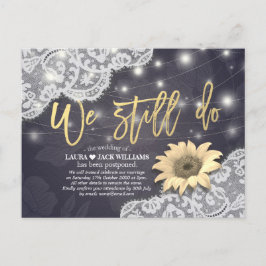 Cartão Postal De Anúncio Adiamento do Casamento Nós Ainda Fazemos Renda Gir