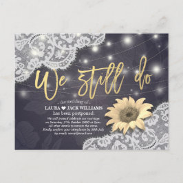 Cartão Postal De Anúncio Adiamento do Casamento Nós Ainda Fazemos Renda Gir