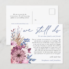 Cartão Postal De Anúncio Adiamento do Casamento Nós Ainda Fazemos Script Fl