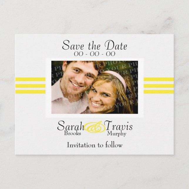 Cartão Postal De Anúncio Adicionar a sua própria fotografia - Amarelo (Frente)