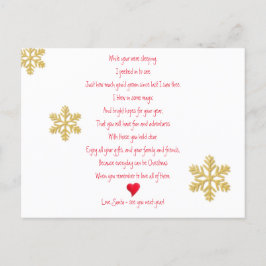 Cartão Postal De Anúncio Adicione sua foto visita do Papai Noel na véspera 