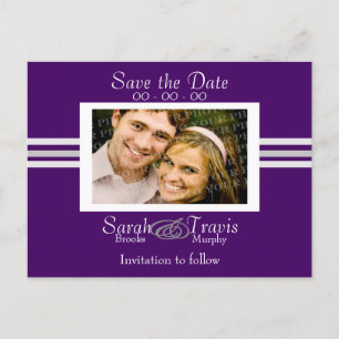 Cartão Postal De Anúncio Adicione sua própria foto - roxo