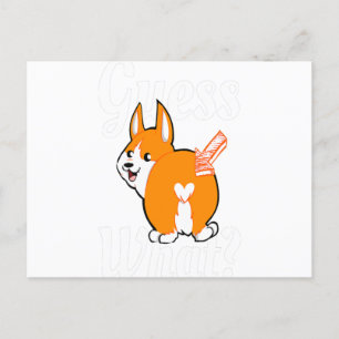 Cartão Postal De Anúncio Adivinha Que Bumbum De Cachorro De Corgi
