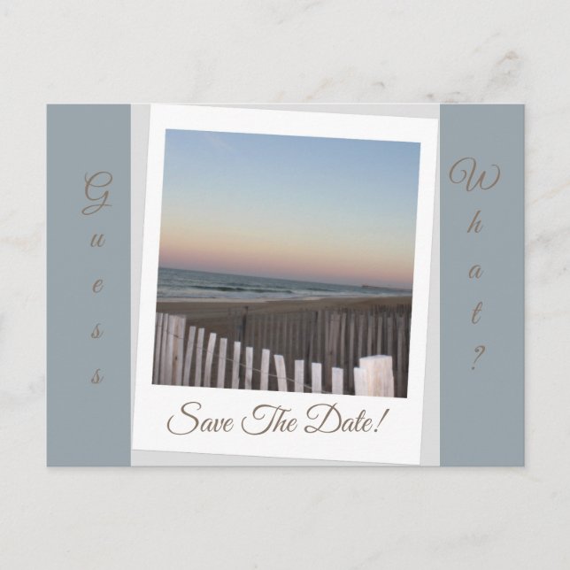 Cartão Postal De Anúncio Adivinhe? Salve a data (Frente)