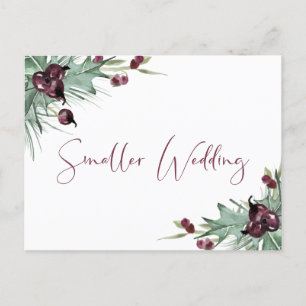 Cartão Postal De Anúncio Adornos de Natal para Casamento Pequeno Folhagens 