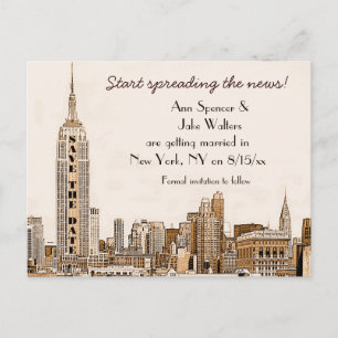 Cartão Postal De Anúncio AG - Silhueta de NYC Gravada 01 Salve o Dia