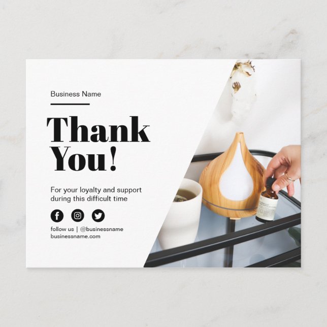 Cartão Postal De Anúncio Agradecemos ao cliente lealdade desconto massagem (Frente)