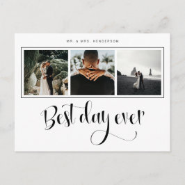 Cartão Postal De Anúncio Agradecimento de Foto de Casamento