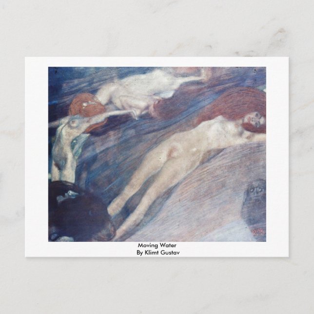 Cartão Postal De Anúncio Água em Movimento por Klimt Gustav (Frente)