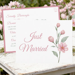 Cartão Postal De Anúncio Água-forte Floral Rosa Sálvia Casamento Recém-Casa