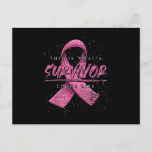 Cartão Postal De Anúncio Alavancas do Cancer da Fita Rosa-sobrevivente de c
