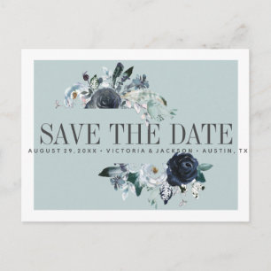 Cartão Postal De Anúncio Algo Azul CASAMENTO DE BOO SALVAR DATA