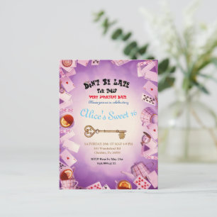 Cartão Postal De Anúncio Alice No País Das Maravilhas Salvar A Data Invinat