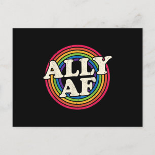 Cartão Postal De Anúncio Ally AF - Orgulho gay Mês - Sinalizador LGBT Rain