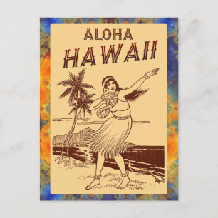 Cartão Postal De Anúncio Aloha Hawaii!