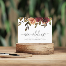 Cartão Postal De Anúncio Alteração de Endereço do Novo Buquê de outono