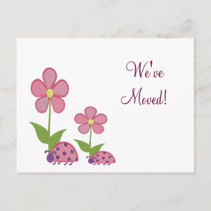 Cartão Postal De Anúncio Alteração de Ladybug nas placas de endereço