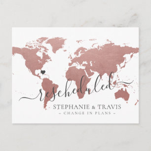 Cartão Postal De Anúncio Alteração de Planos Adiados Casamento de Destino