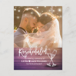 Cartão Postal De Anúncio Alteração de Planos de Adiamento de Casamento Reag